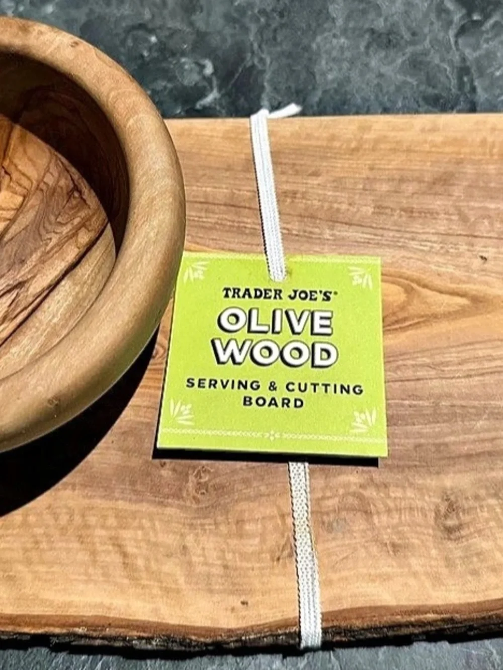 Trader Joe's Olive Wood Serving & Cutting Board